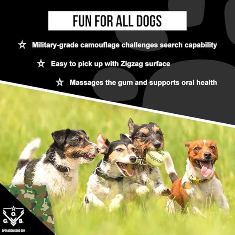 Operation Good Boy Bazooka Ball Camouflage Rubber Ball Dog Toy