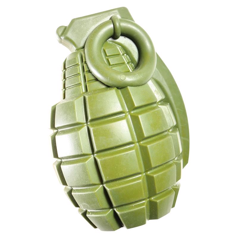 Operation Good Boy Grenade Toy Green Rubber Dog Treat Toy/Dispenser