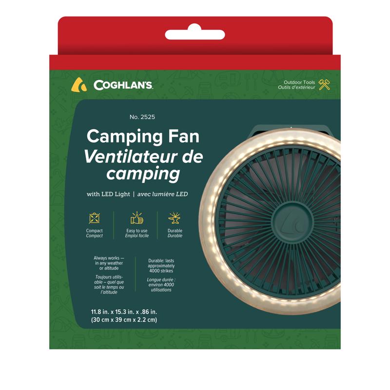 Coghlan's Green Tent Fan with Light .86 in. H X 11.8 in. W X 15.3 in. L