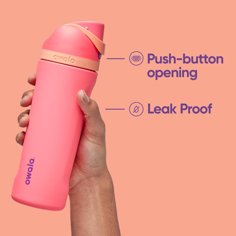 Owala FreeSip 24 fl. oz. Shy Marshmallow BPA Free Water Bottle with Spout Lid
