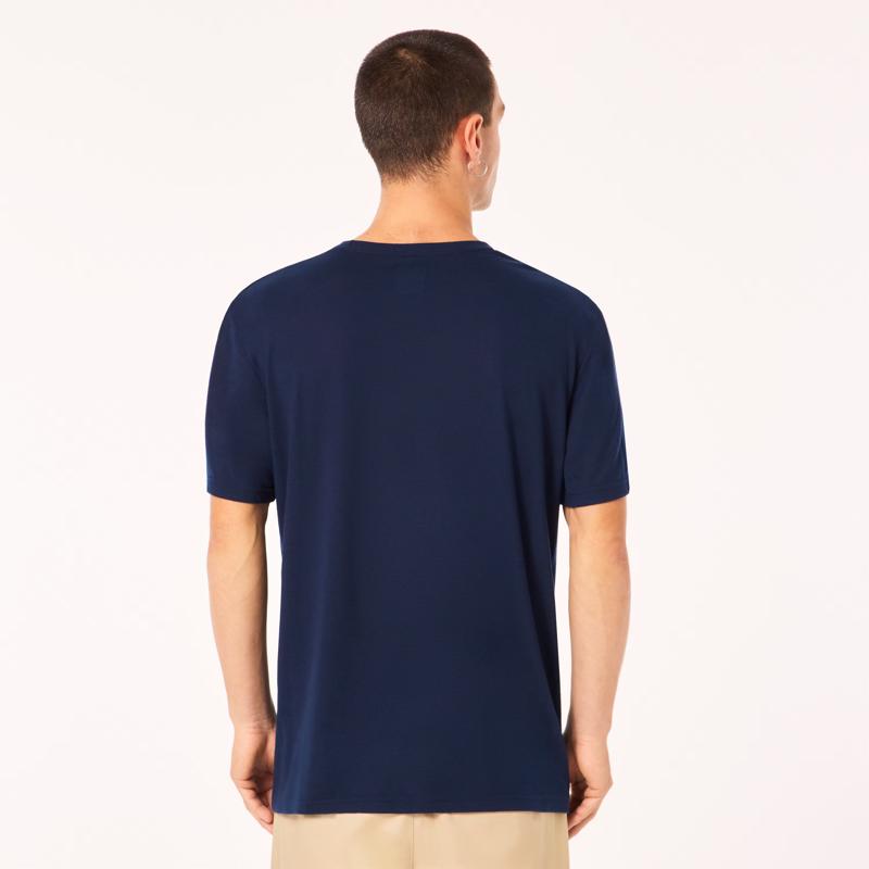 Oakley Bark New M Short Sleeve Men's Crew Neck Navy Tee Shirt