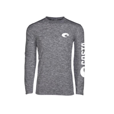 Costa XL Long Sleeve Men's Crew Neck Gray Cationic Tee Shirt