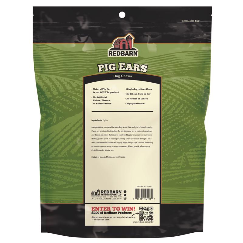 Redbarn Pork Grain Free Pig Ear For Dogs 7 oz