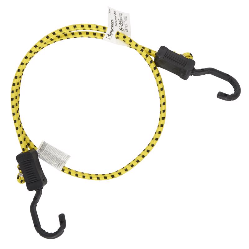 Keeper Zip Cord Yellow Bungee Cord 40 in. L X 0.315 in.