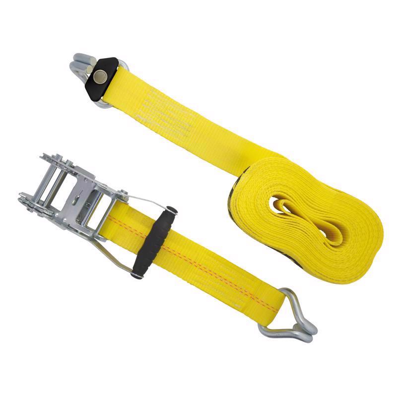 Keeper 2 in. W X 27 ft. L Yellow Ratchet Tie Down Strap 3333 lb