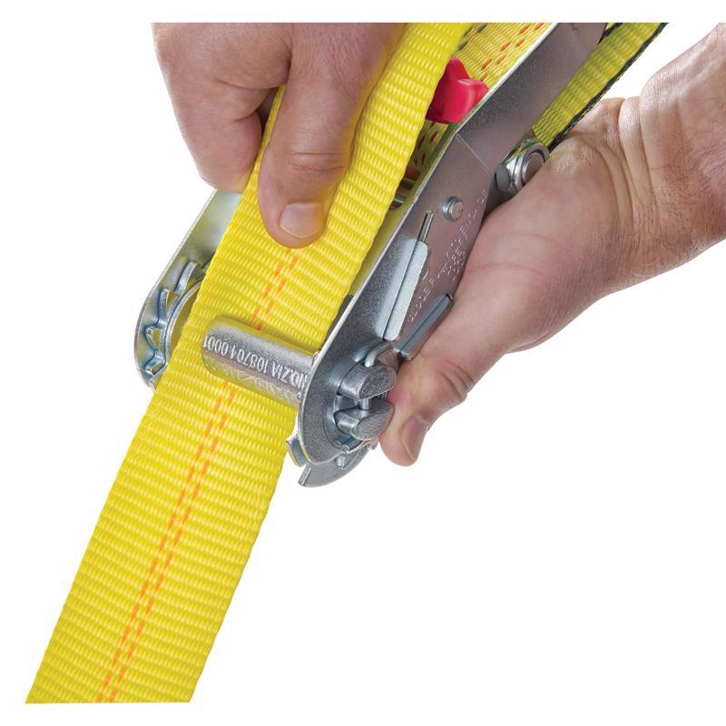 Keeper KwikFeed 2 in. W X 27 ft. L Yellow Ratchet Tie Down 3333 lb