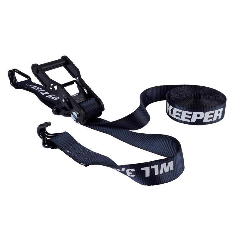 Keeper Extreme Webbing 2 in. W X 27 ft/lb L Black Ratchet Tie Down 3333 lb