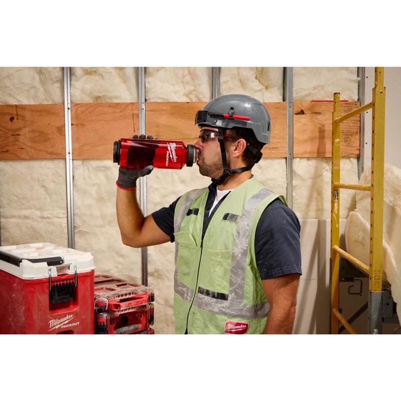 Milwaukee Packout 48 oz Red BPA Free Bottle with Chug Cap