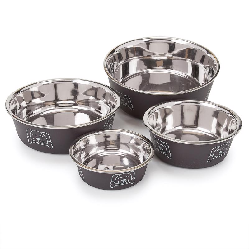 Proselect Espresso Stainless Steel 15 oz Pet Bowl For Dogs