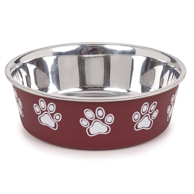 Proselect Merlot Stainless Steel 15 oz Pet Bowl For Dogs