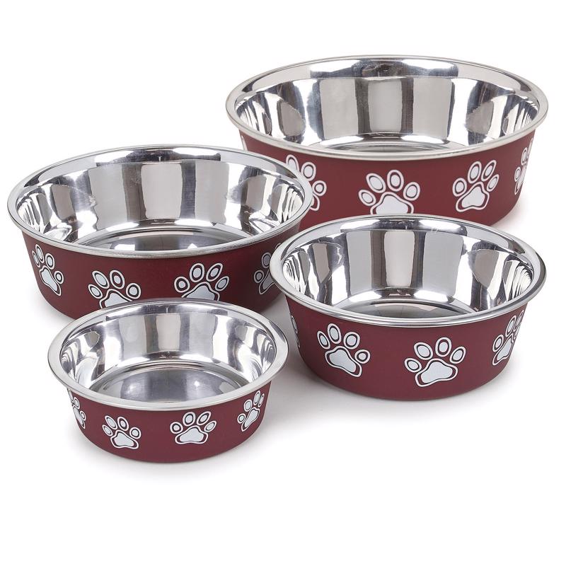 Proselect Merlot Stainless Steel 15 oz Pet Bowl For Dogs