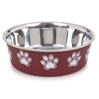 Proselect Merlot Stainless Steel 30 oz Pet Bowl For Dogs
