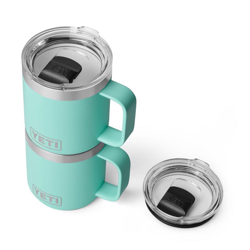 YETI Rambler 10 oz Seafoam BPA Free Ceramic Lined Stackable Mug with MagSlider Lid