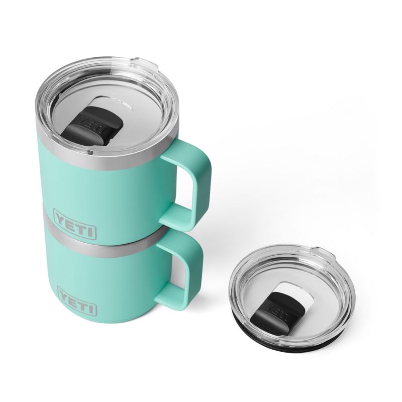 YETI Rambler 14 oz Seafoam BPA Free Ceramic Lined Stackable Mug with MagSlider Lid