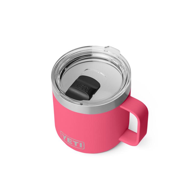YETI Rambler 14 oz Tropical Pink BPA Free Ceramic Lined Stackable Mug with MagSlider Lid