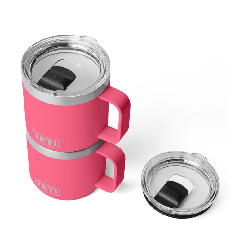 YETI Rambler 14 oz Tropical Pink BPA Free Ceramic Lined Stackable Mug with MagSlider Lid