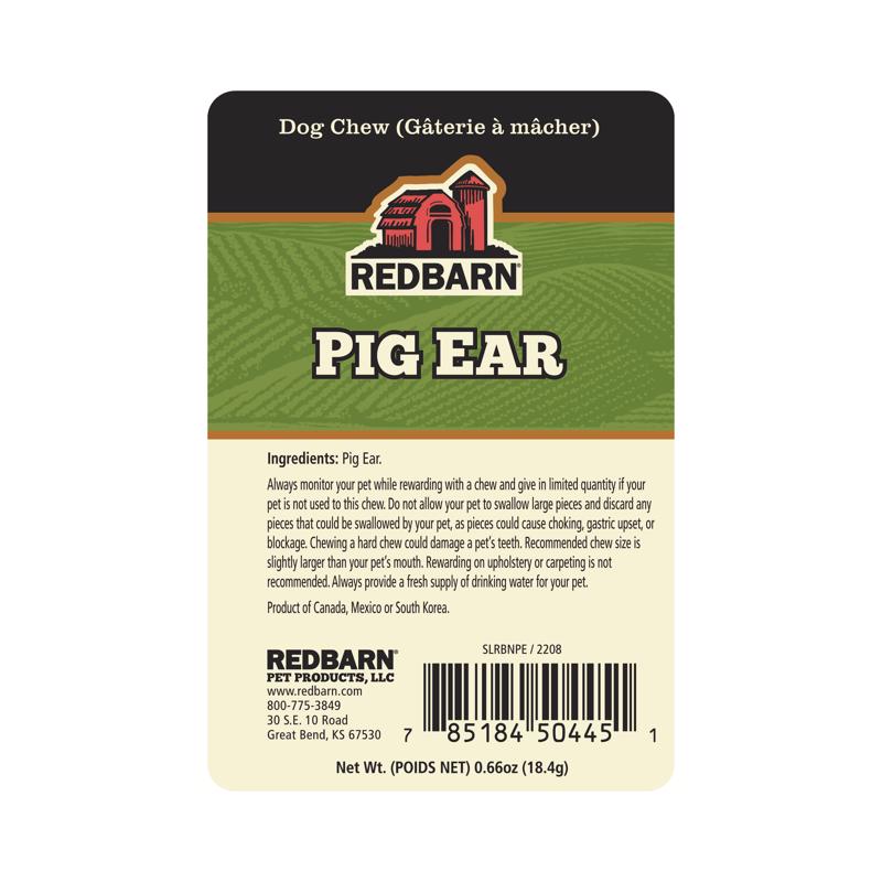 Redbarn Pork Grain Free Pig Ear For Dogs 0.66 oz
