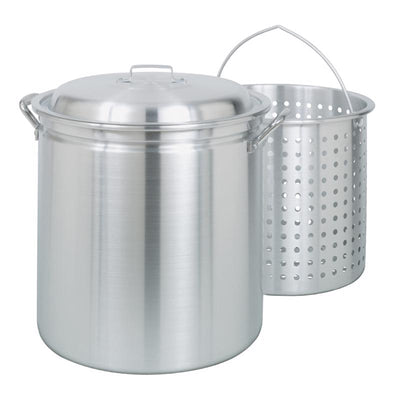 Bayou Classic Aluminum Grill Stockpot with Basket 34 qt 14  L X 13.88 in. W