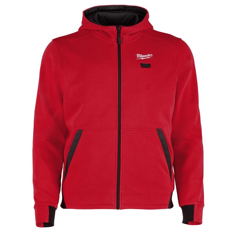 Milwaukee M12 L Long Sleeve Men's Full-Zip Heated Hoodie Red