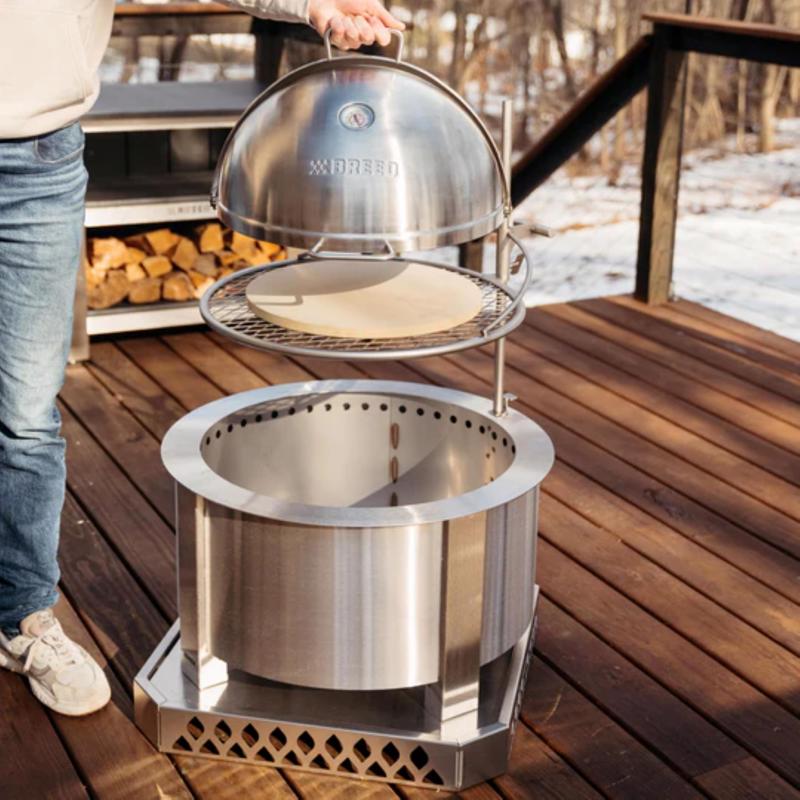 Breeo Cordierite Stone/Stainless Steel Grill Dome 20 in. W