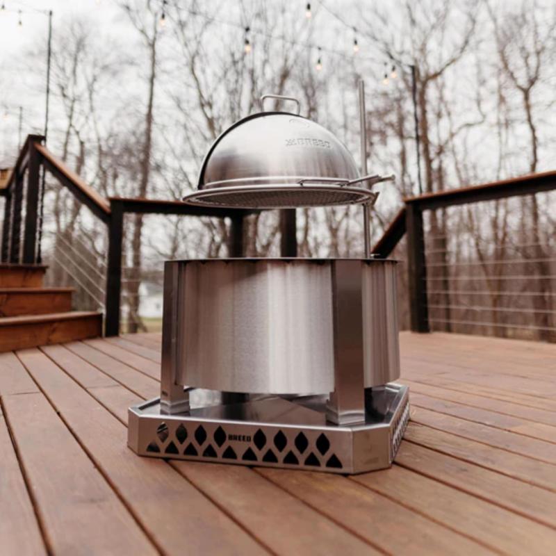 Breeo Cordierite Stone/Stainless Steel Grill Dome 20 in. W