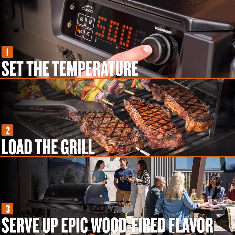 Traeger Woodridge Pro Plus Wood Pellet WiFi Grill and Smoker Black