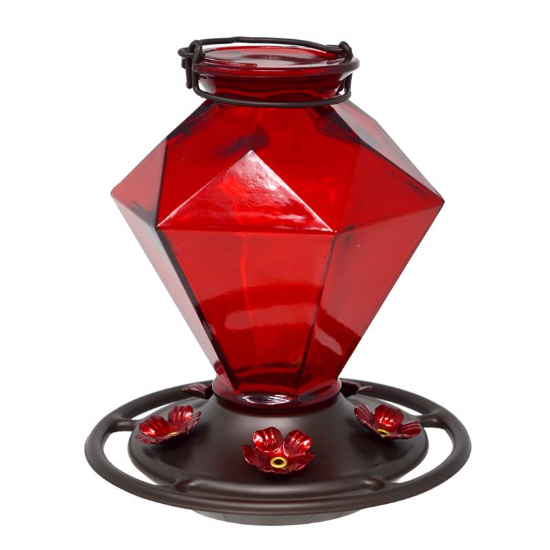 Backyard Essentials Hummingbird 23 oz Glass/Metal Bird Feeder 5 ports