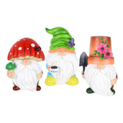 Exhart Assorted Resin 8 in. H Gnome Solar Statue