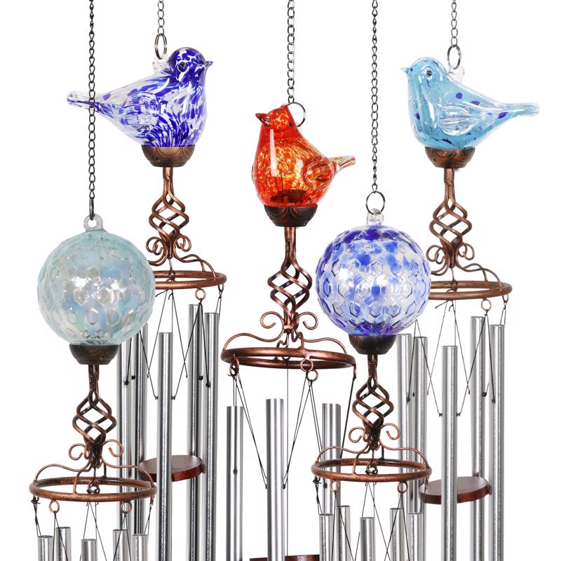 Exhart Assorted Glass/Metal 46 in. H Wind Chime
