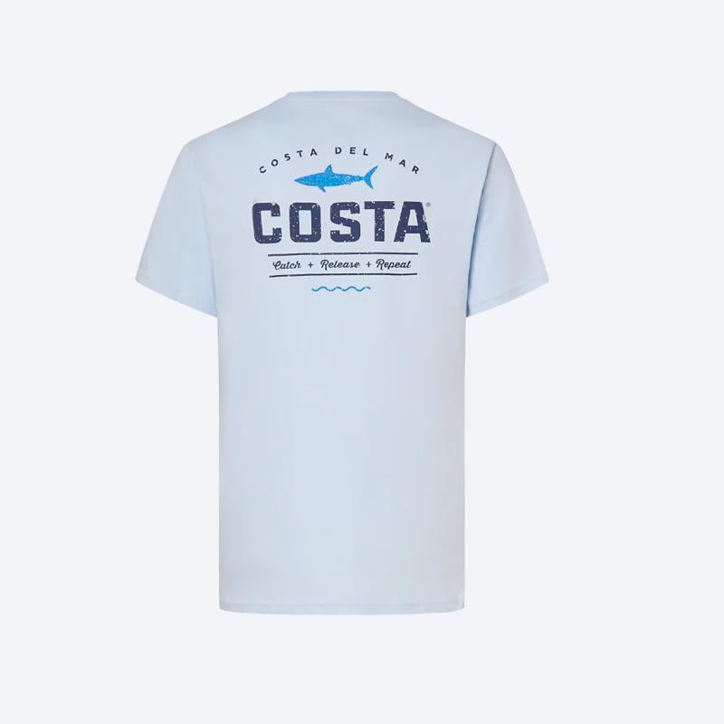 Costa M Short Sleeve Men's Crew Neck Light Blue Topwater Tee Shirt