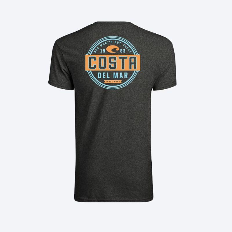 Costa XXL Short Sleeve Men's Crew Neck Dark Heather Prado Tee Shirt
