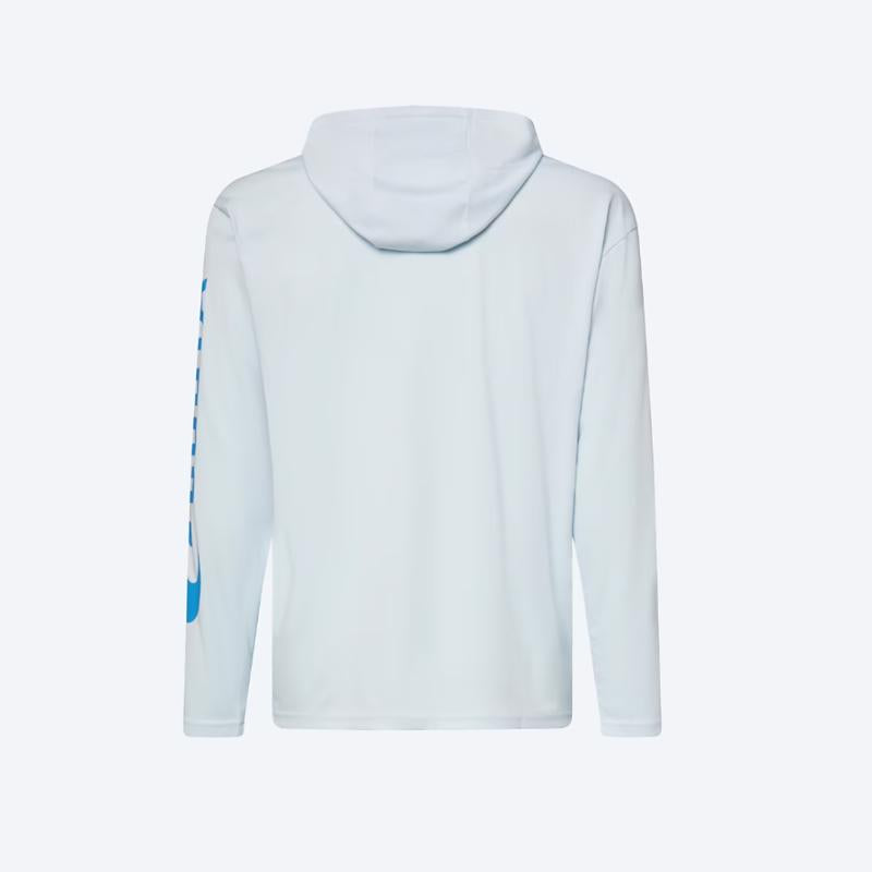 Costa L Long Sleeve Men's Hooded Arctic Blue Technical Hood Tee Shirt
