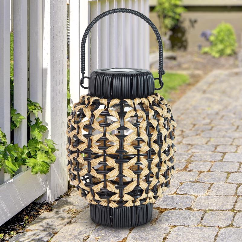Exhart Black Plastic 9.5 in. H Lantern