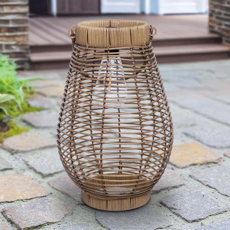 Exhart Tan Plastic 9.5 in. H Lantern