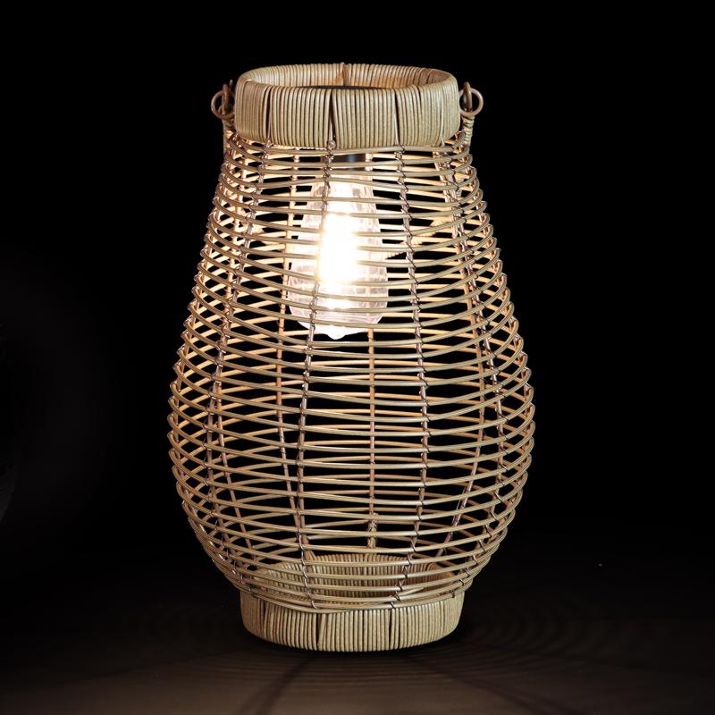 Exhart Tan Plastic 9.5 in. H Lantern