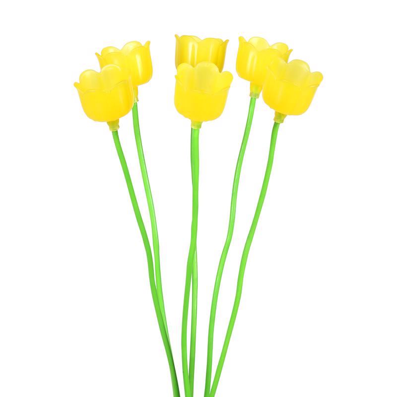 Exhart Yellow Metal/Plastic 27 in. H Flower Spray Solar Garden Stake
