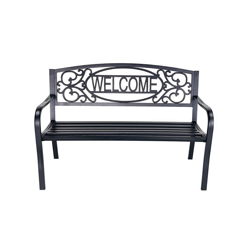Living Accents Steel Welcome Bench 34.25 in. H X 24.41 in. L X 50 in. D