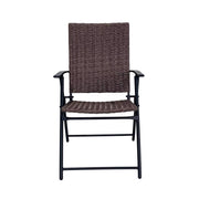 Living Accents Wicker 1-Position Brown Hard Arm Folding Chair