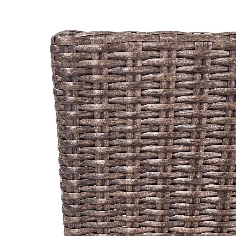 Living Accents Wicker 1-Position Brown Hard Arm Folding Chair
