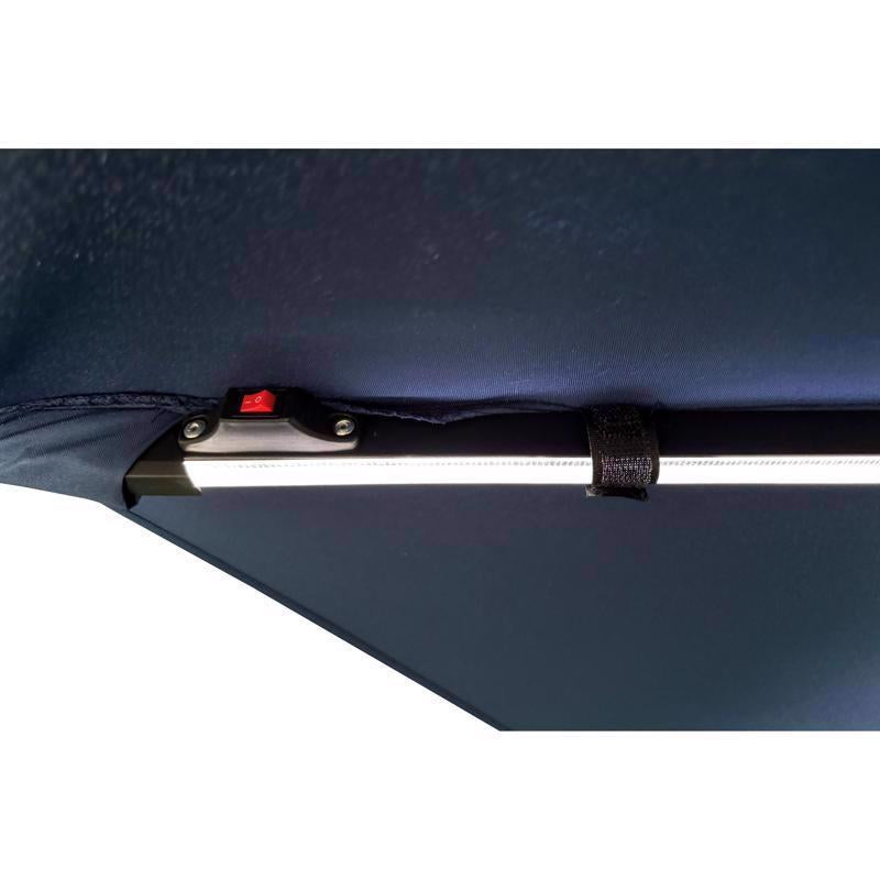 Living Accents Solar LED 9 ft. Tiltable Royal Blue Market Umbrella