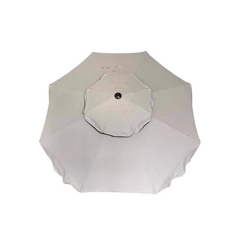 Living Accents Scalloped 9 ft. Tiltable Tan Patio Umbrella