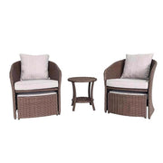Living Accents Ashton 5 pc Brown Steel Casual Chat Set Gray Cushion