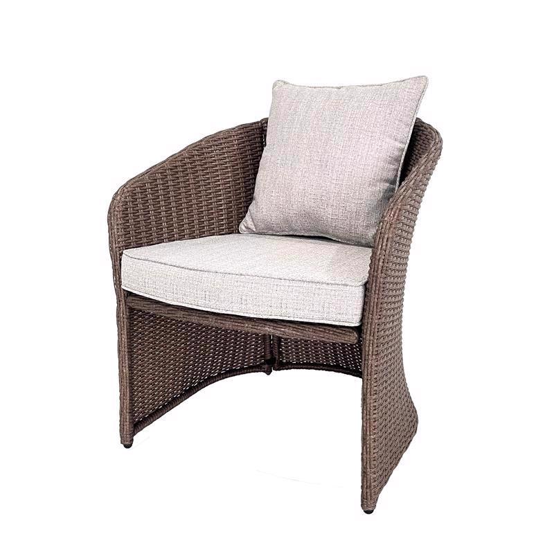 Living Accents Ashton 5 pc Brown Steel Casual Chat Set Gray Cushion