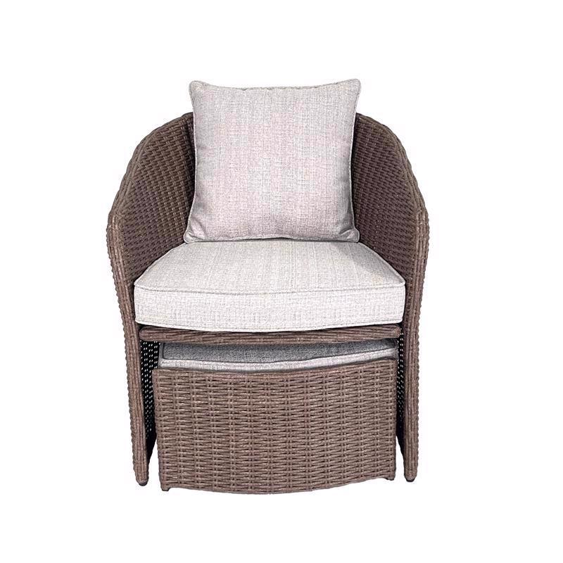 Living Accents Ashton 5 pc Brown Steel Casual Chat Set Gray Cushion