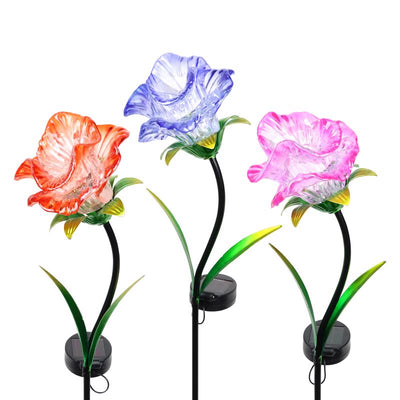 Exhart Assorted Plastic 37.4 in. H Solar Garden Stake