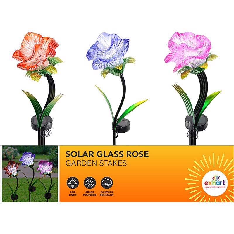 Exhart Assorted Plastic 37.4 in. H Solar Garden Stake
