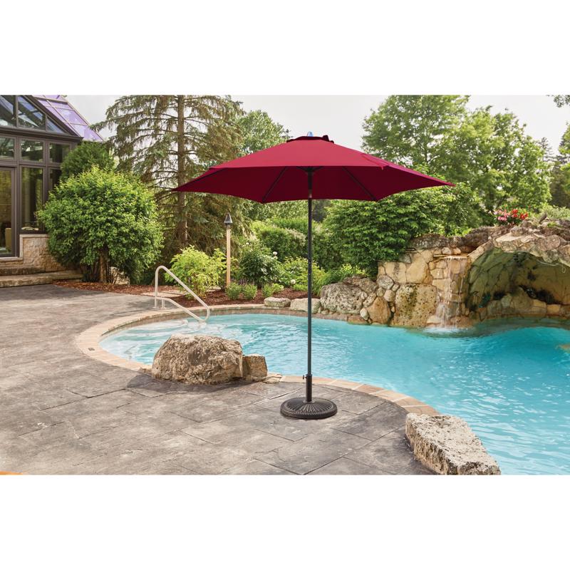 Living Accents 9 ft. Tiltable Red Market Umbrella