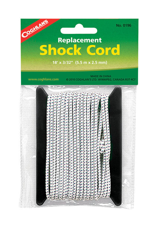 Coghlan's White Replacement Shock Cord 6.625 in. H X 3/32 in. W X 18 ft. L