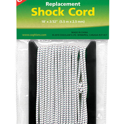 Coghlan's White Replacement Shock Cord 6.625 in. H X 3/32 in. W X 18 ft. L