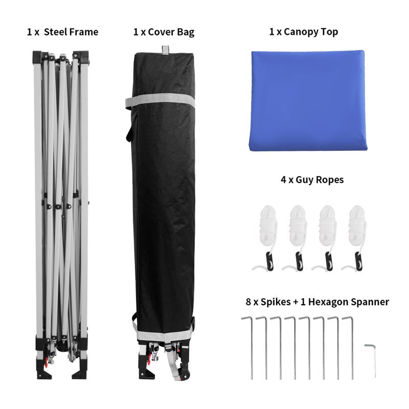 Crown Shade One Touch Instant 150D Polyester Canopy 9.75 ft. H X 12 ft. W X 12 ft. L